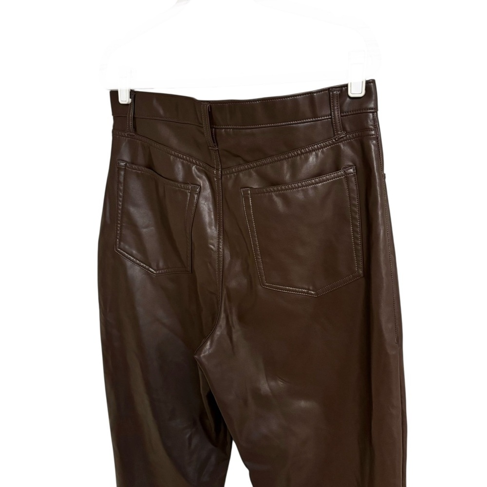Abercrombie & Fitch Curve Love 90s straight high rise vegan leather pants 14 - Picture 8 of 11